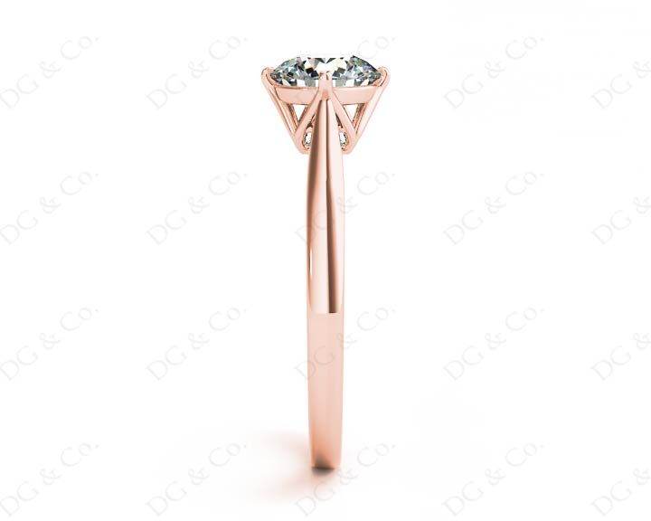 Art Deco Solitaire Round Cut Four Claw Diamond Ring - 18K Rose - DG & Co. Jewellery