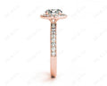 Round cut halo diamond engagement ring with four claw setting in 18K Rose - DG & Co. Jewellery