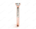 Round Cut Four Claw Set Diamond Ring with Channel Set Side Stones Down the Shoulders - 18k Rose - DG & Co. Jewellery