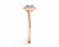 Round Cut 4 Prong Set Diamond Ring with Halo and Plain Tapered Band - 18K Rose - DG & Co. Jewellery