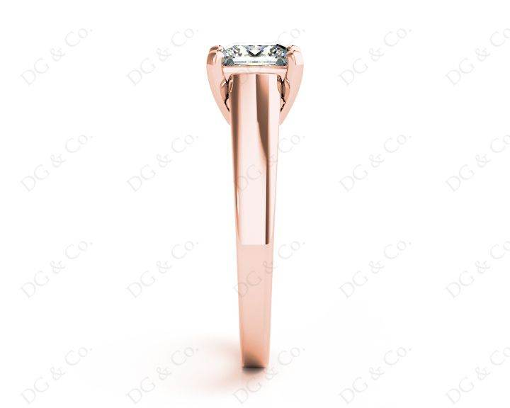 Princess Cut Solitaire Diamond Engagement Ring with 4 Claw Set centre stone - 18K Rose - DG & Co. Jewellery