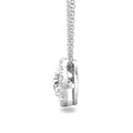 1.00CT Lab Grown Halo Diamond Pendant 4 Claw Setting Centre Stone Pave Setting Side Stone In 18K White Gold - DG & Co. Jewellery