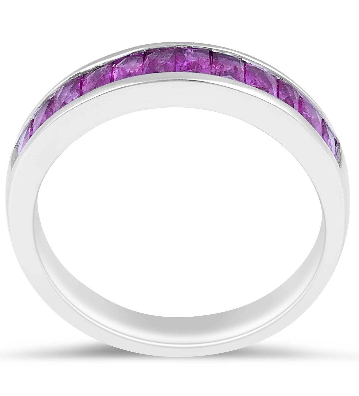 Ruby Diamond Anniversary Band Channel Setting In 18K White Gold - DG & Co. Jewellery