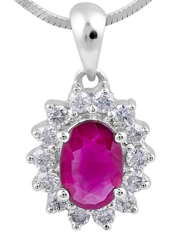 Ruby Diamond Pendant in 18 Karat White Gold - DG & Co. Jewellery