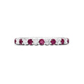 Shared Prong Ruby and Diamond Half Eternity Band In 18K White Gold - DG & Co. Jewellery