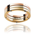 Three- Tone Gents Wedding Ring White Yellow and Rose Gold in 7mm - DG & Co. Jewellery