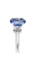 Solitaire Oval Cut Ceylon Blue Sapphire Engagement Ring In 18K White Gold - DG & Co. Jewellery