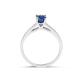 Cushion Cut Double Row Blue Sapphire Diamond Engagement Ring in 18 Karat White Gold - DG & Co. Jewellery