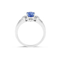 Oval Cut 4 Claw Blue Sapphire Diamond Engagement Ring in 18 Karat White Gold - DG & Co. Jewellery