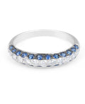 Sapphire Diamond Ring Pave Setting In 18 Karat White Gold - DG & Co. Jewellery