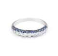 Sapphire Diamond Ring Pave Setting In 18 Karat White Gold - DG & Co. Jewellery