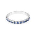 Sapphire Anniversary Wedding Band Pave Setting In 18K White Gold Pave Setting - DG & Co. Jewellery