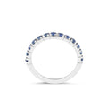 Sapphire Anniversary Wedding Band Pave Setting In 18K White Gold Pave Setting - DG & Co. Jewellery