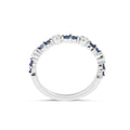 Sapphire And Diamond Wedding Band Round Cut In 18K White Gold - DG & Co. Jewellery