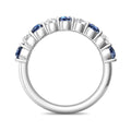 18K White Gold Eternity Sapphire and Diamond Wedding Ring Share Claw Setting - DG & Co. Jewellery