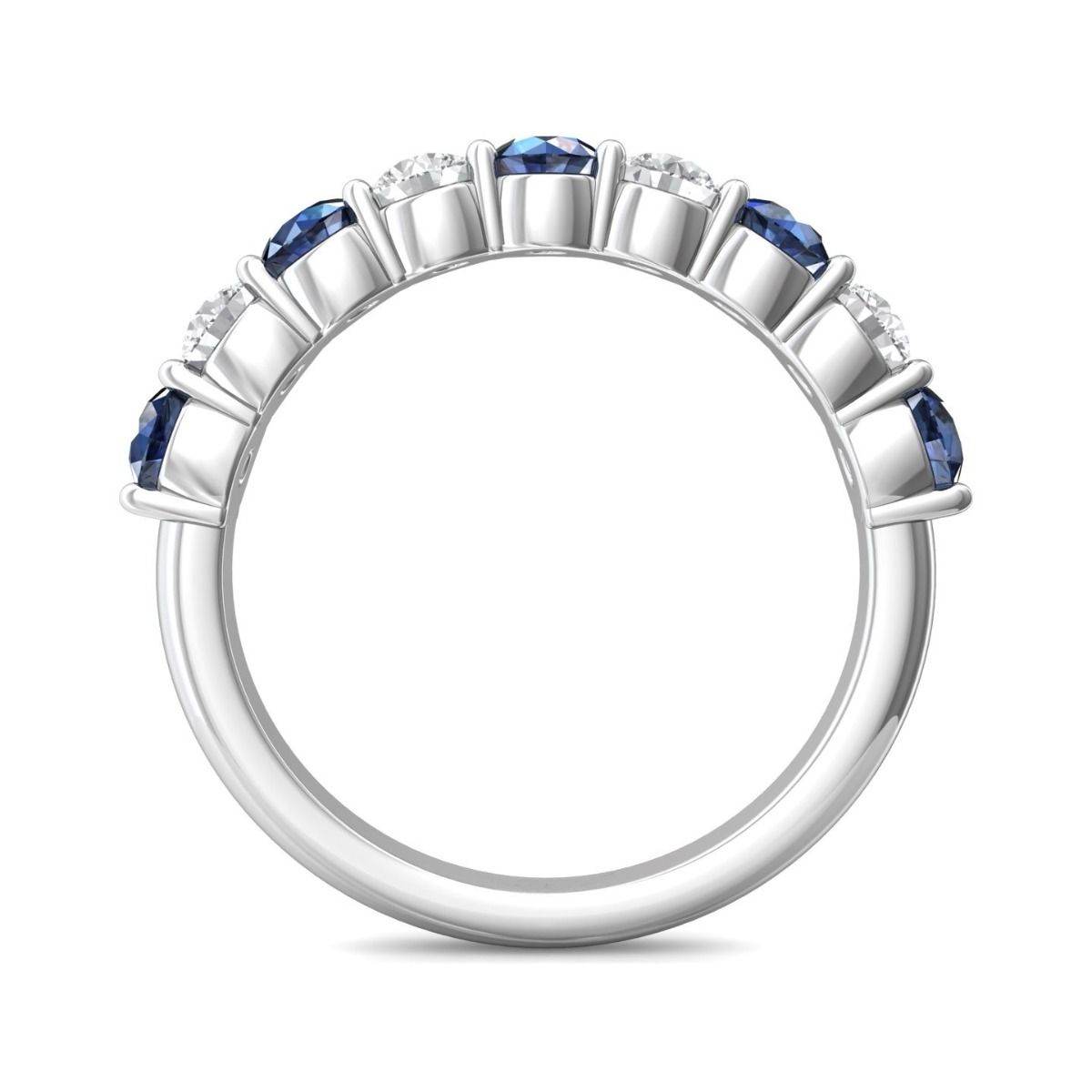 18K White Gold Eternity Sapphire and Diamond Wedding Ring Share Claw Setting - DG & Co. Jewellery