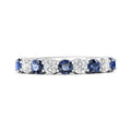 18K White Gold Eternity Sapphire and Diamond Wedding Ring Share Claw Setting - DG & Co. Jewellery
