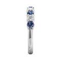 18K White Gold Eternity Sapphire and Diamond Wedding Ring Share Claw Setting - DG & Co. Jewellery