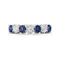 Four Stone Sapphire Diamond Women's Wedding Ring Share Prong Setting In 18K White Gold - DG & Co. Jewellery