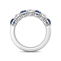 Four Stone Sapphire Diamond Women's Wedding Ring Share Prong Setting In 18K White Gold - DG & Co. Jewellery