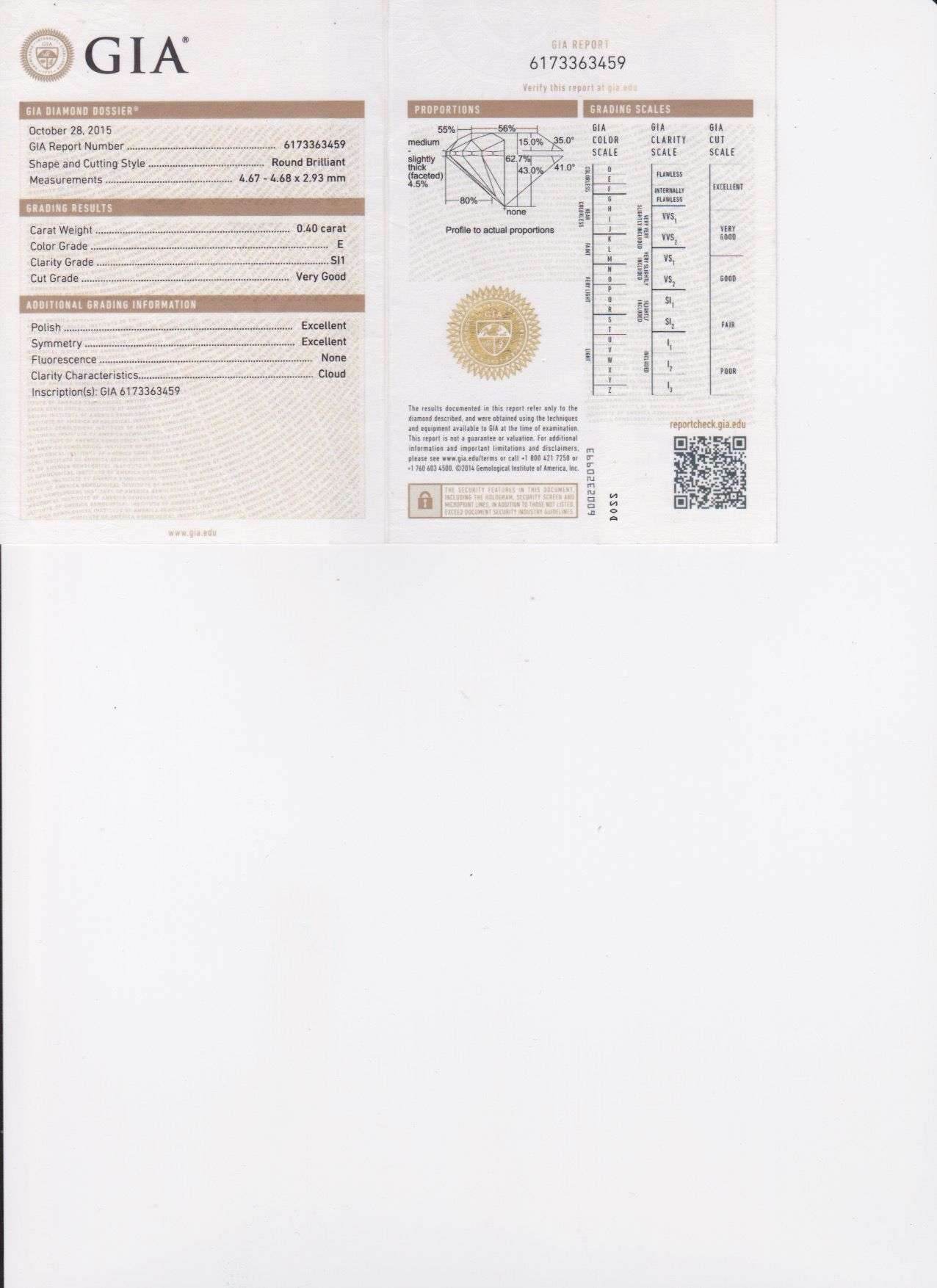 Solitaire Round Cut Brilliant Cut Diamond Engagement Ring GIA Certified In 18K White Gold (4.00MM) - DG & Co. Jewellery