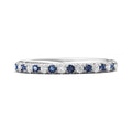 French Pave Sapphire And Diamond Eternity Ring In 18K White Gold (1.5 mm) - DG & Co. Jewellery