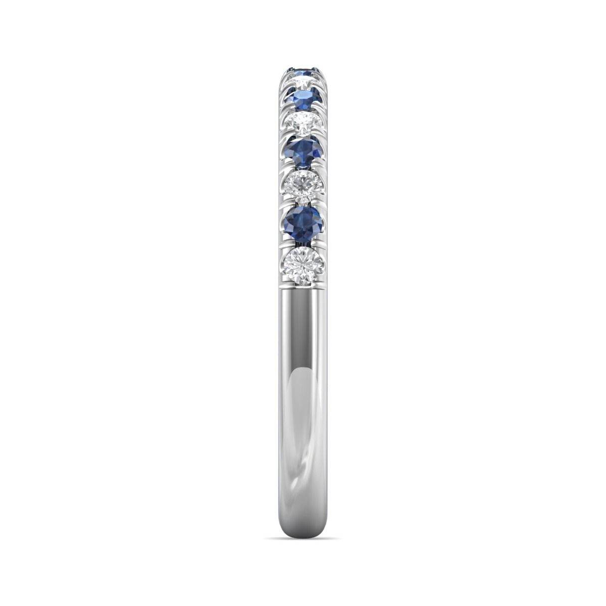 French Pave Sapphire And Diamond Eternity Ring In 18K White Gold (1.5 mm) - DG & Co. Jewellery