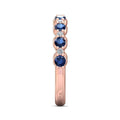 Sapphire And Diamond 18K Rose Gold Wedding Ring Share Prong Setting - DG & Co. Jewellery