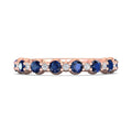 Sapphire And Diamond 18K Rose Gold Wedding Ring Share Prong Setting - DG & Co. Jewellery