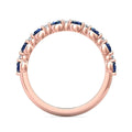 Sapphire And Diamond 18K Rose Gold Wedding Ring Share Prong Setting - DG & Co. Jewellery