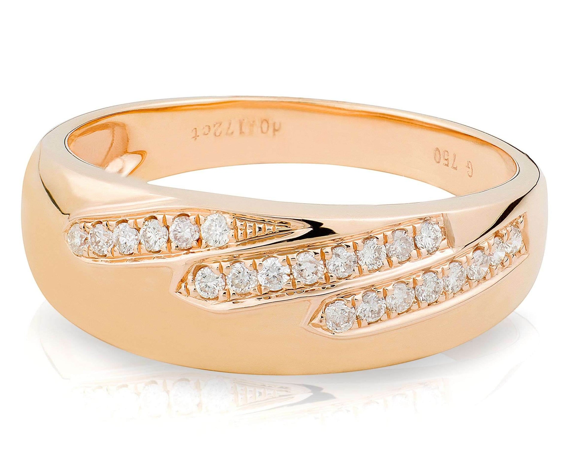Pink Gold Diamond Dress Ring Set In 18 Karat Rose Gold - DG & Co. Jewellery