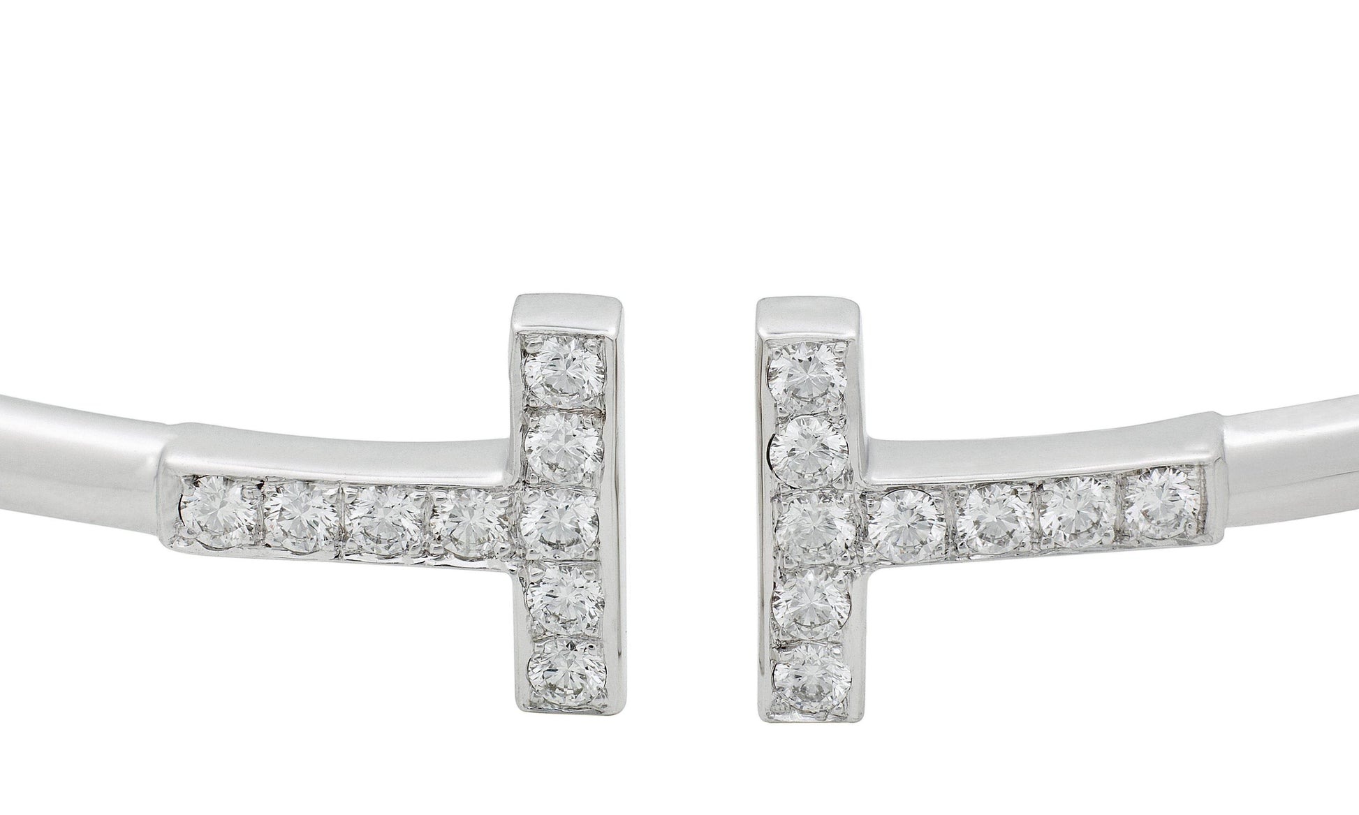 Pave Setting Diamond Wire Bangle In 18K White Gold - DG & Co. Jewellery