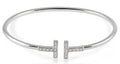 Pave Setting Diamond Wire Bangle In 18K White Gold - DG & Co. Jewellery