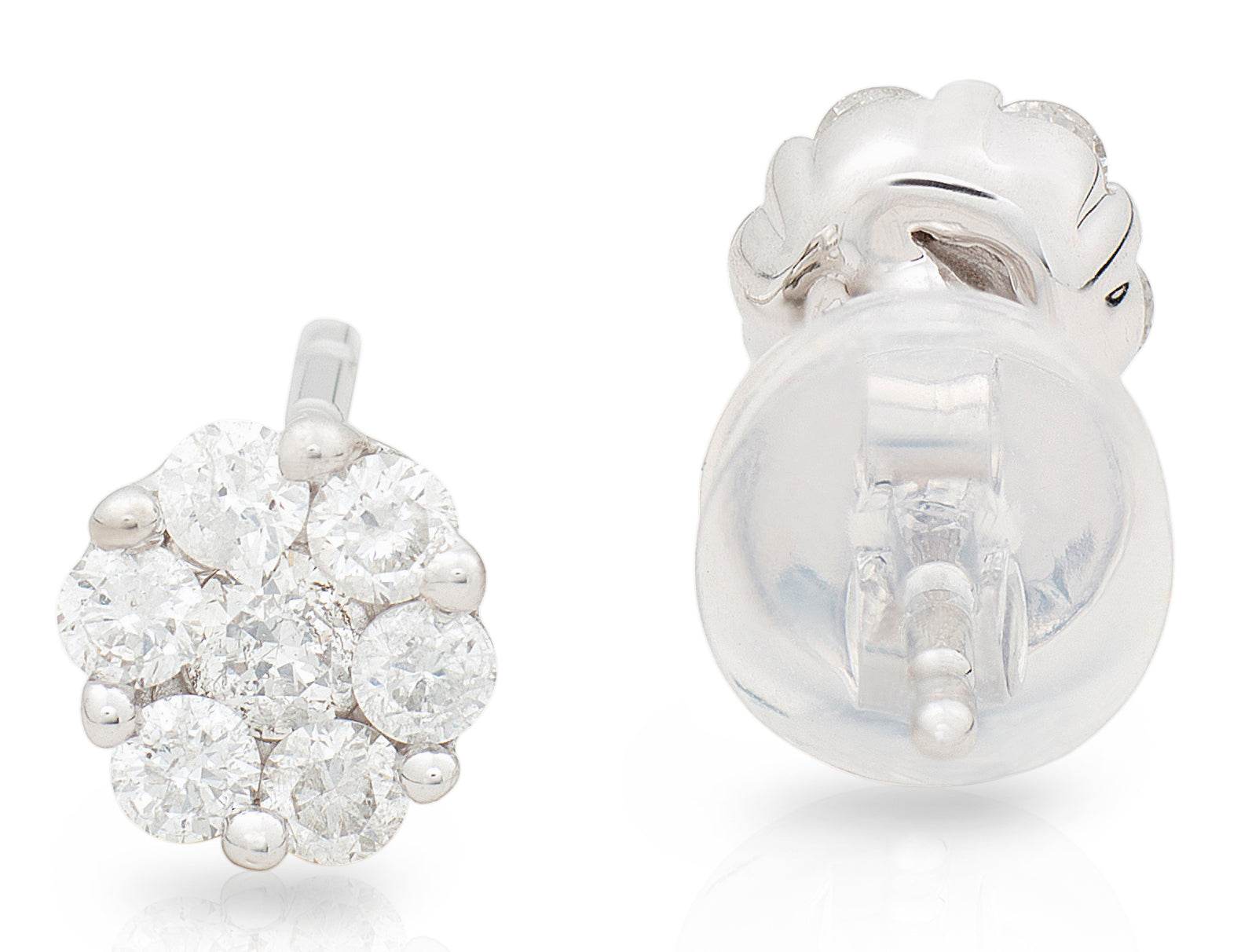 Diamond stud Invisible set in 18 Karat white gold - DG & Co. Jewellery