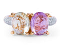 Geen And Purple Amethyst Diamond Cocktail Ring in 14 Karat Rose Gold - DG & Co. Jewellery