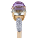 Geen And Purple Amethyst Diamond Cocktail Ring in 14 Karat Rose Gold - DG & Co. Jewellery
