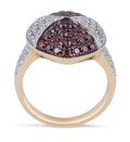 Red and White Diamond Cocktail Ring In Pave Setting - DG & Co. Jewellery