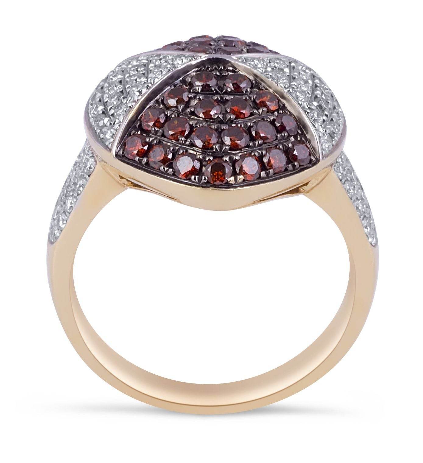 Red and White Diamond Cocktail Ring In Pave Setting - DG & Co. Jewellery