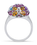 Multi Colour Diamond Gemstone Ring in 14 Karat White Gold - DG & Co. Jewellery