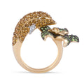 Citrine Tsavorite Diamond Cocktail Ring in Pave Setting - DG & Co. Jewellery