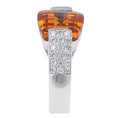 Curve Cut Citrine and Diamond Ring Tension Setting In 18 Karat White gold - DG & Co. Jewellery