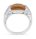 Curve Cut Citrine and Diamond Ring Tension Setting In 18 Karat White gold - DG & Co. Jewellery