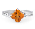 Citrine and Diamond Ring 4 Claw Setting In 14K White gold - DG & Co. Jewellery