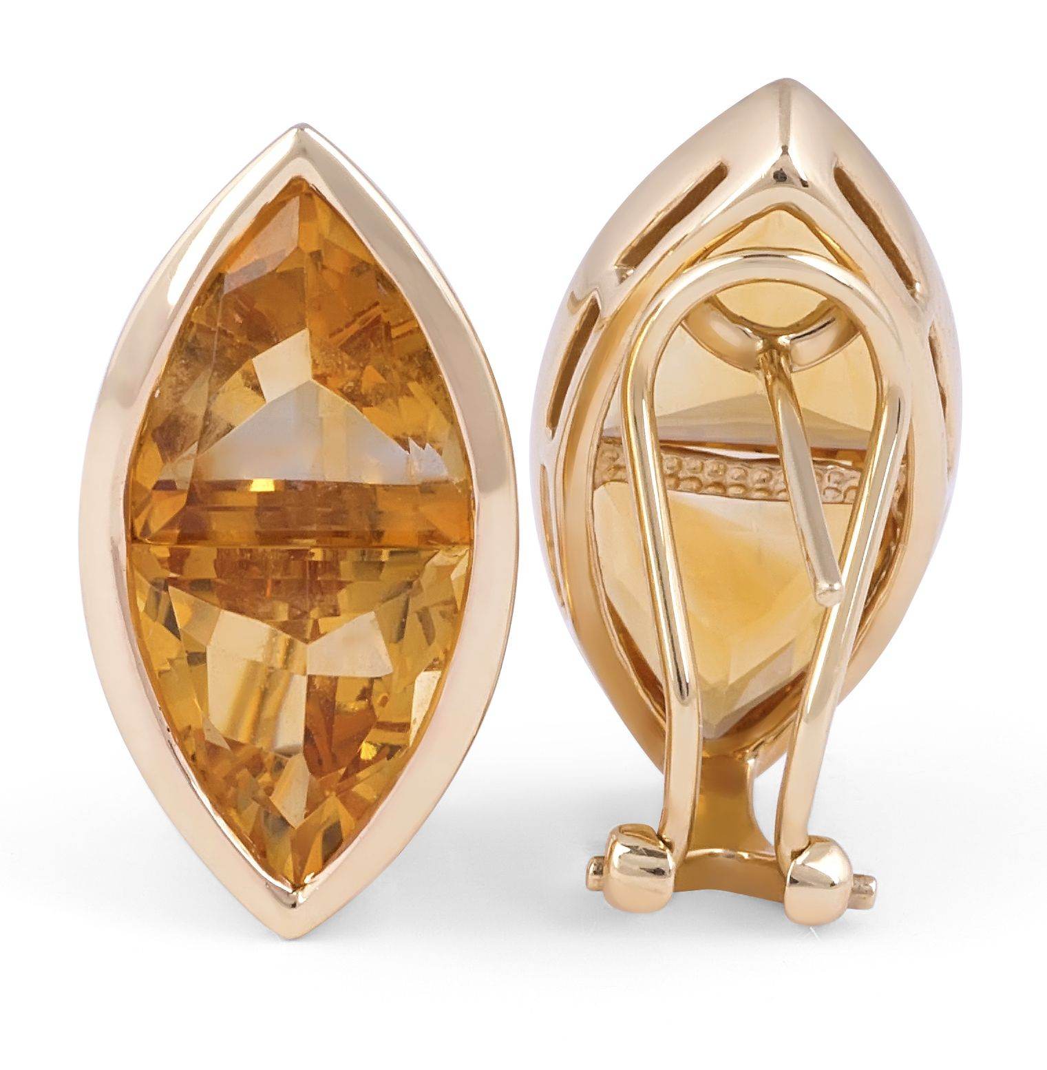 Invisible Setting Citrine Earring In 14 Karat Yellow Gold - DG & Co. Jewellery