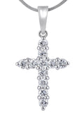 11 Diamond Cross Pendant Pave Setting In 18K White Gold - DG & Co. Jewellery