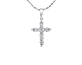 11 Diamond Cross Pendant Pave Setting In 18K White Gold - DG & Co. Jewellery