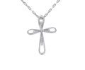 Double Cross Diamond Pendant Pave Setting In 18K White Gold - DG & Co. Jewellery