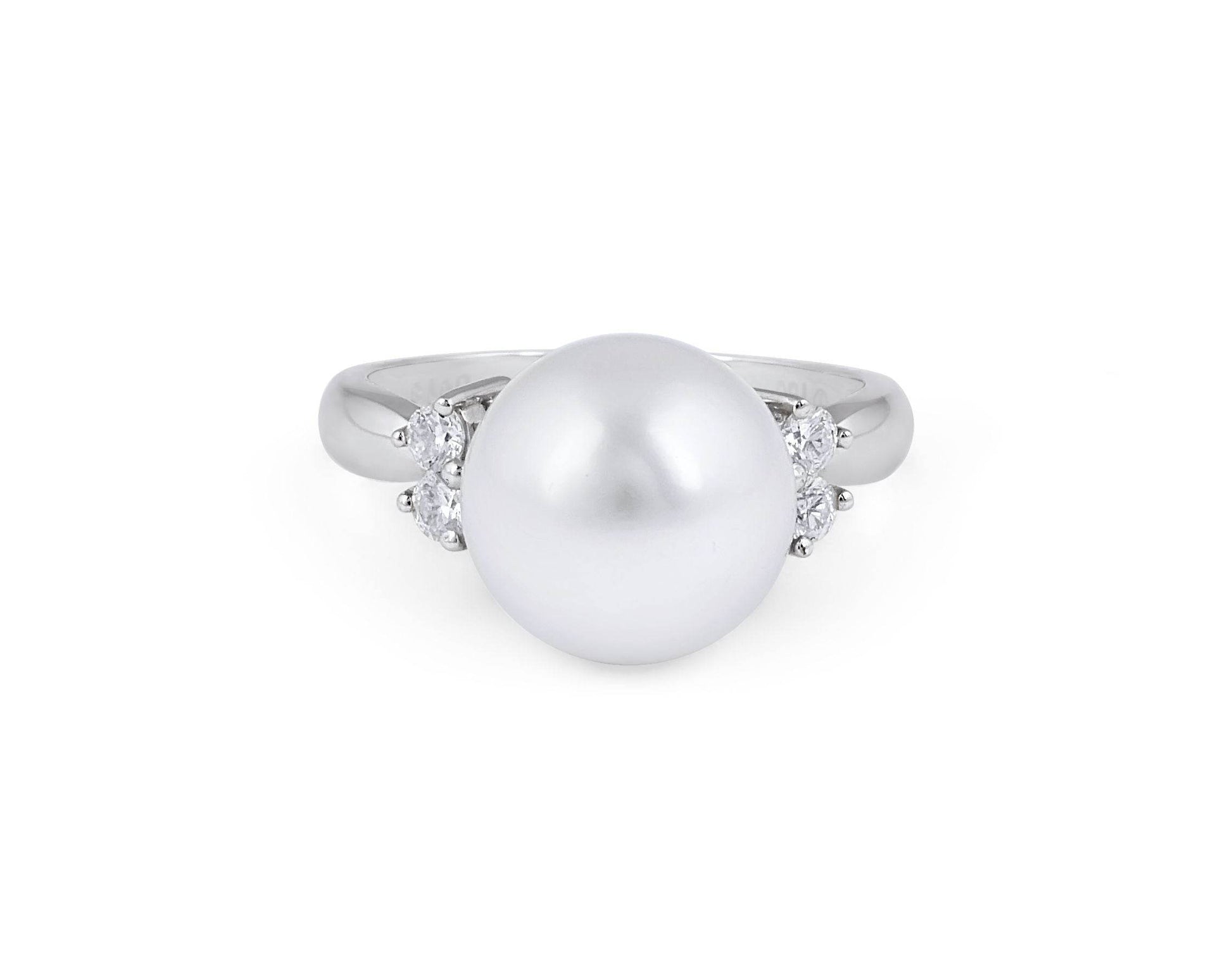 Pearl and Diamond Ring in 14 Karat White Gold - DG & Co. Jewellery