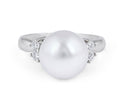 Pearl and Diamond Ring in 14 Karat White Gold - DG & Co. Jewellery