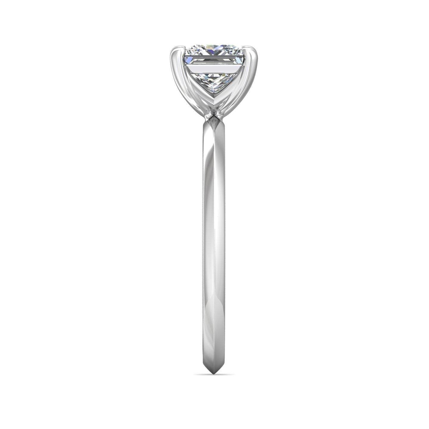 Princess Cut Solitaire Diamond Engagement Ring 4 Claw Setting Knife Edge Band - Platinum - DG & Co. Jewellery